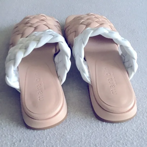 Mara Bini Bright Woven Italian Lather Sandals Size 37.5