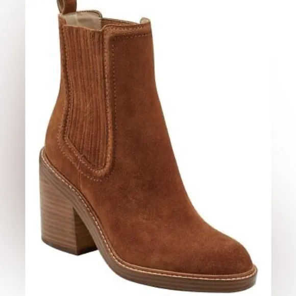 Marc Fisher Halida Leather  Suede Ankle Boots