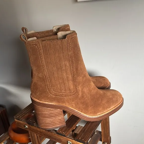 Marc Fisher Halida Leather  Suede Ankle Boots