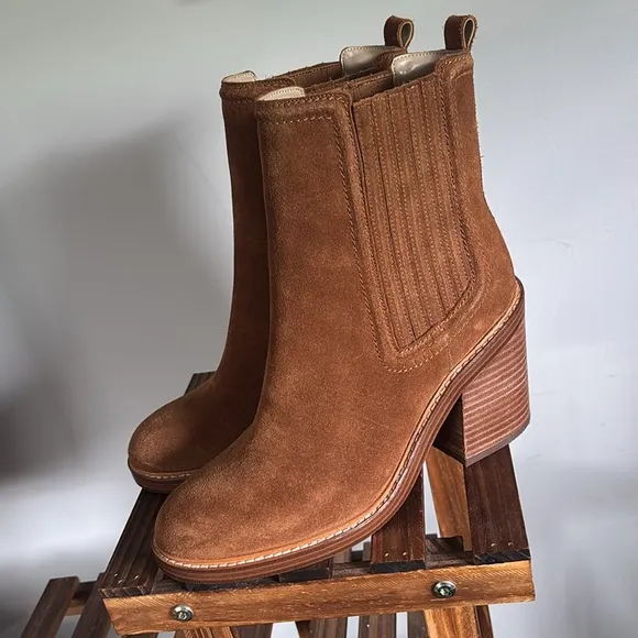 Marc Fisher Halida Leather  Suede Ankle Boots
