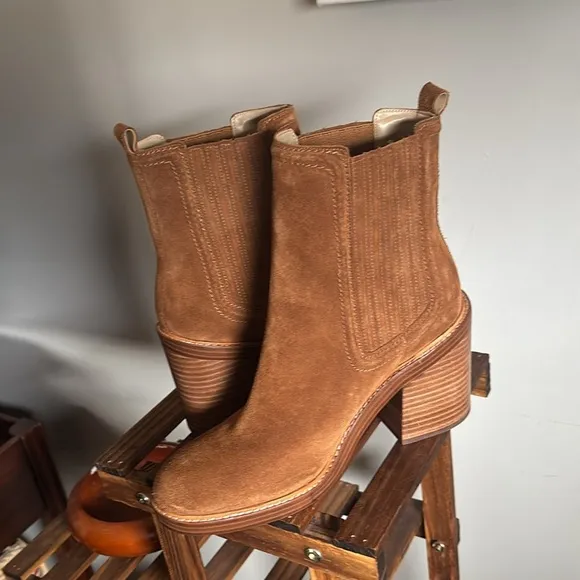 Marc Fisher Halida Leather  Suede Ankle Boots