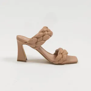 Marc Fisher Women Hammy Braided High Heel Slide Sandals Natural Size 7.5 240090
