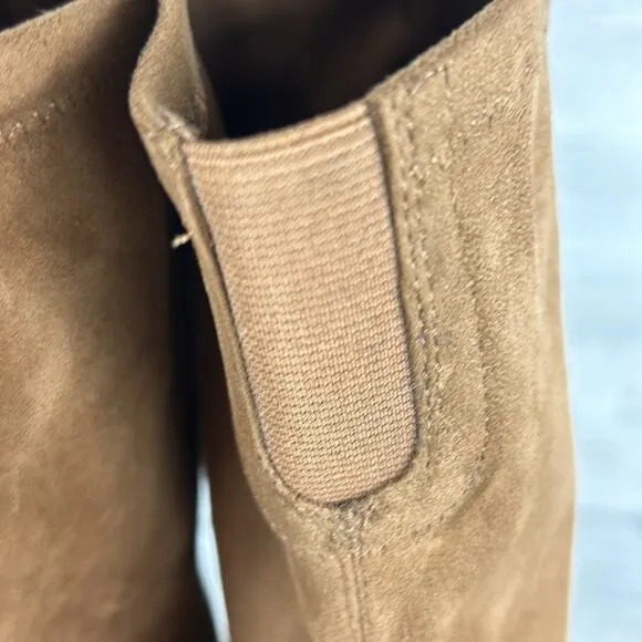 Marc Fisher womens 5 brown faux suede over the knee block heel boots new