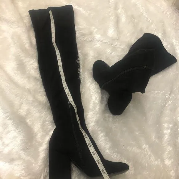 Marc fisher over the knee black suede boots size 5