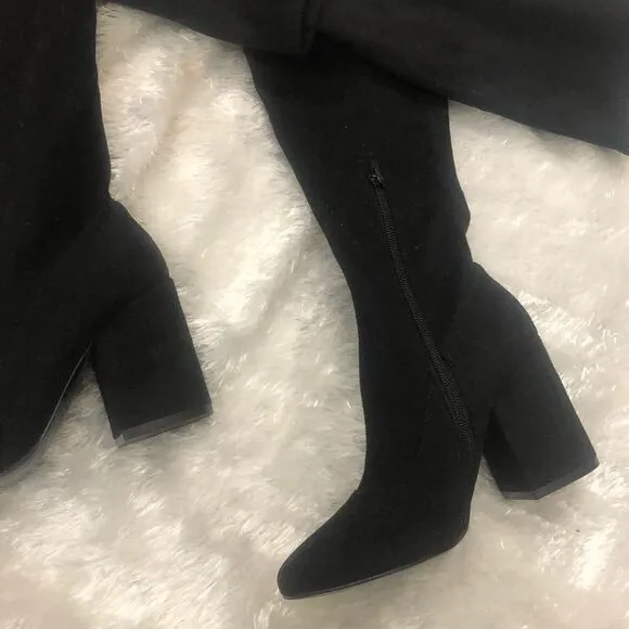Marc fisher over the knee black suede boots size 5