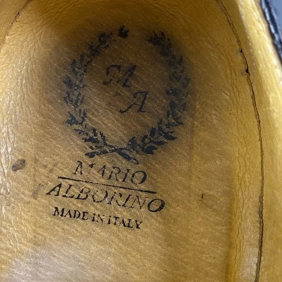 Mario Alborino black leather Oxford shoes mens size  11 (44)