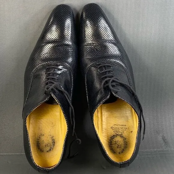 Mario Alborino black leather Oxford shoes mens size  11 (44)