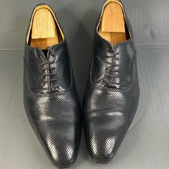 Mario Alborino black leather Oxford shoes mens size  11 (44)