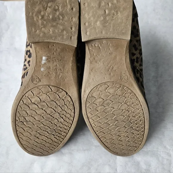 Mark Jenkins leopard boots sock lined with box