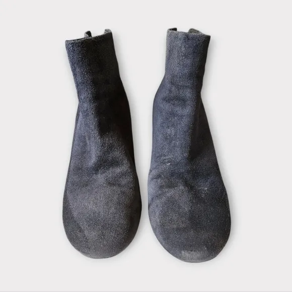 Marsell Dark Blue Suede Block Heel Ankle Boots