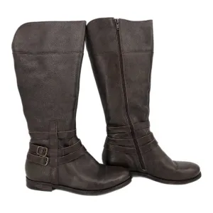Matisse Brown Leather Knee-High Boots | Classic Buckle Accent