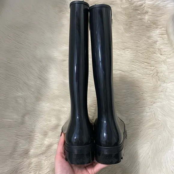 Melissa Black Classic Waterproof Welly Rain Boots US 7
