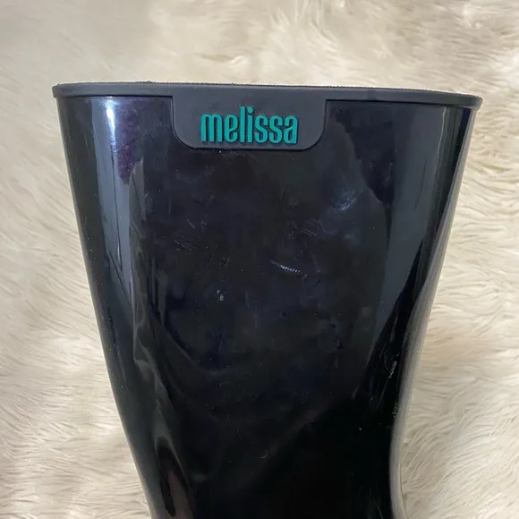 Melissa Black Classic Waterproof Welly Rain Boots US 7