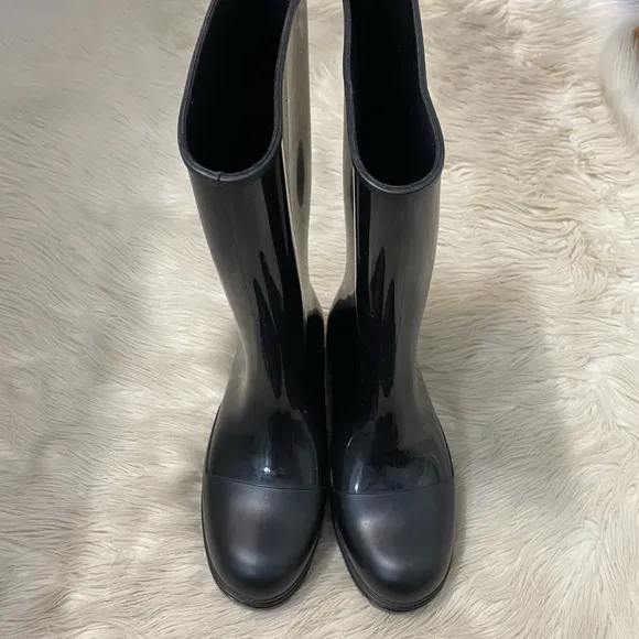 Melissa Black Classic Waterproof Welly Rain Boots US 7
