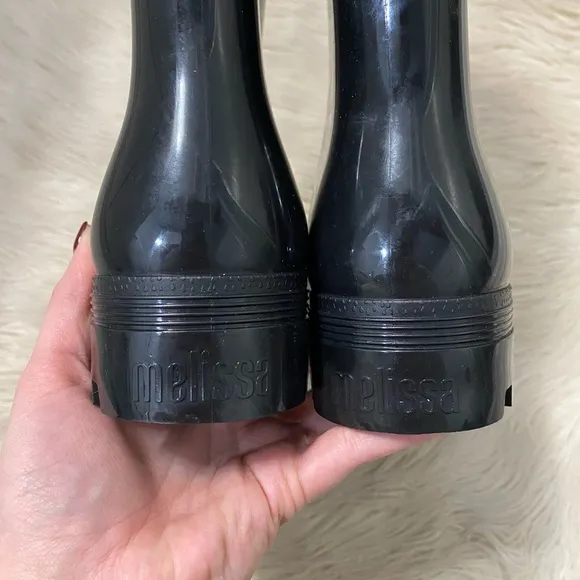 Melissa Black Classic Waterproof Welly Rain Boots US 7