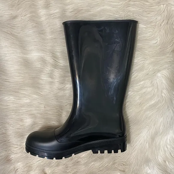 Melissa Black Classic Waterproof Welly Rain Boots US 7