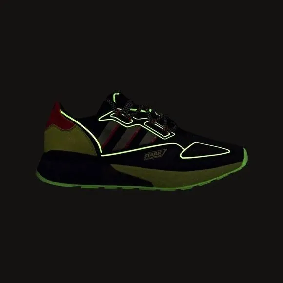 MEN'S adidas ZX 2K Boost x Marvel Stark Industries Black Solar Yellow H02559