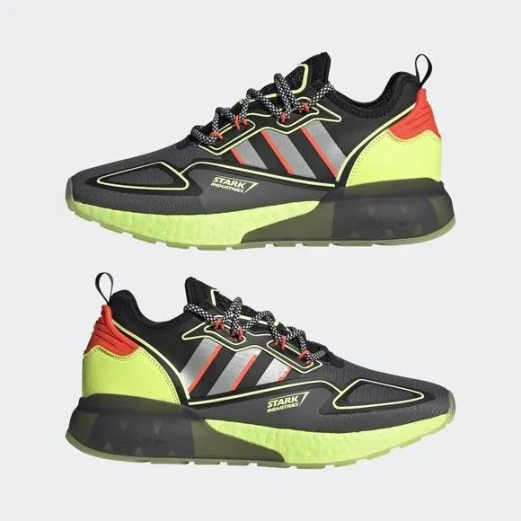 MEN'S adidas ZX 2K Boost x Marvel Stark Industries Black Solar Yellow H02559