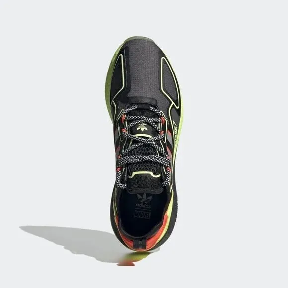 MEN'S adidas ZX 2K Boost x Marvel Stark Industries Black Solar Yellow H02559