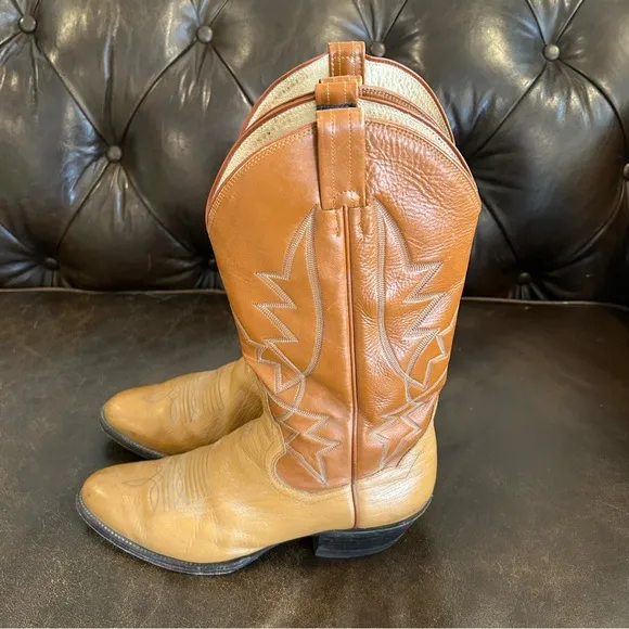 Men’s Brown Leather Cowboy Boots size 9 D