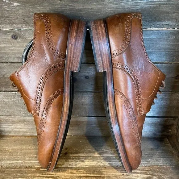 Mens Cole Haan Harrison Grand OS Brown Wingtip Brogue Leather Shoes Size 11 M‎