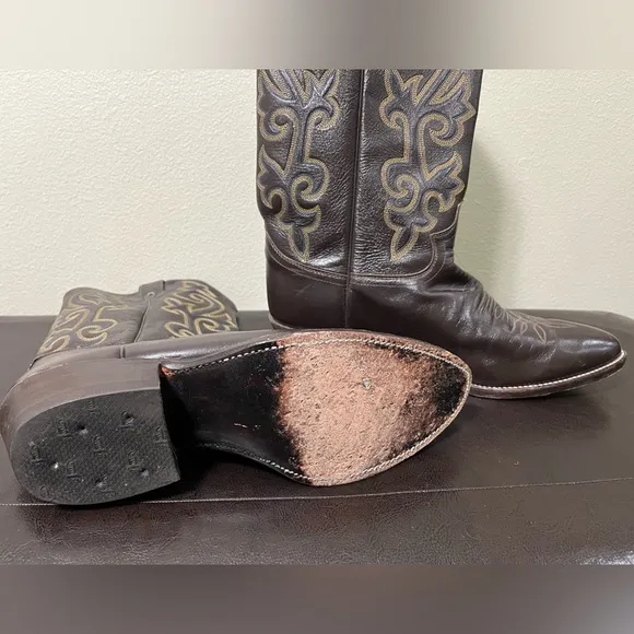 Mens Justin Classic Western Cowboy Boots brown Size 9 EE