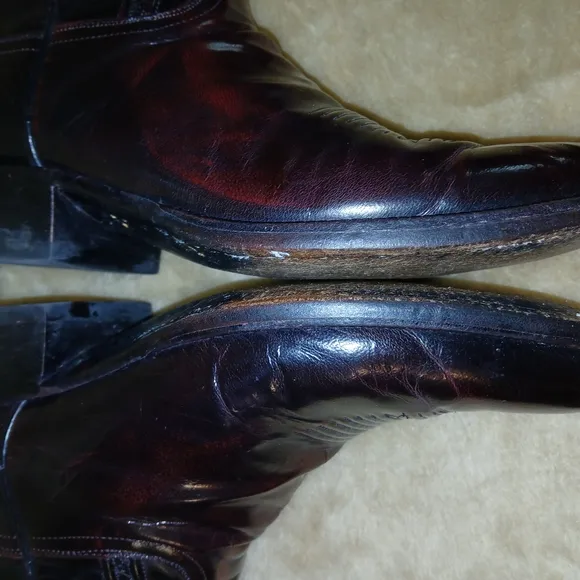 Men's LUCCHESE Black Cherry Classic Seville Goatskin Cowboy Boots.