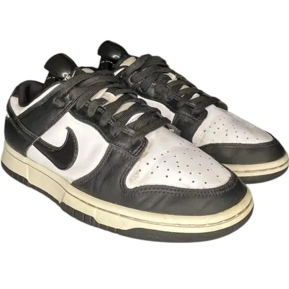 Mens Nike Dunk Low Retro DD1391-100 Leather Athletic Sneaker Shoes Size 8 Black