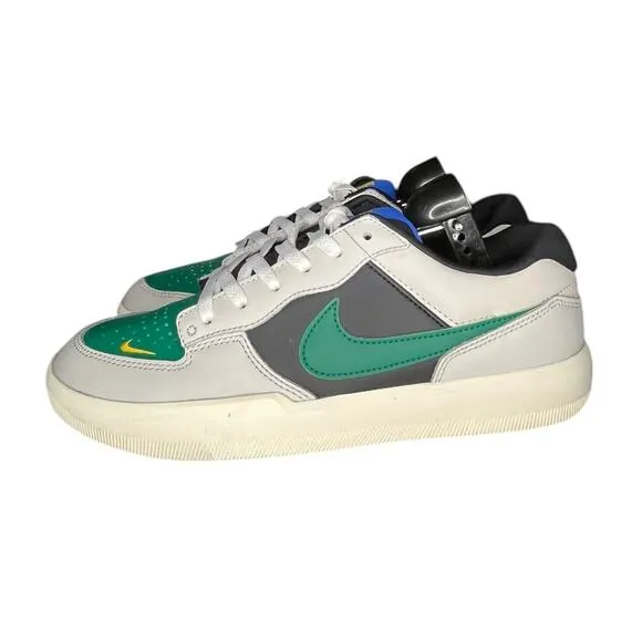 Mens Nike SB Force 58 Premium Skate Shoes Size 8.5 Gray Green