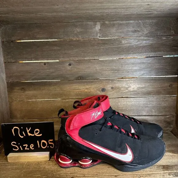 Mens Nike Shox Flight 9 Black Athletic Mid Basketball Shoes Sneakers Size 10.5 D