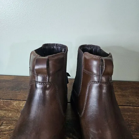 Mens Nunn Bush 1912 Plain Toe Chelsea Boot Brown Crazy Horse 9 Wide (EE)