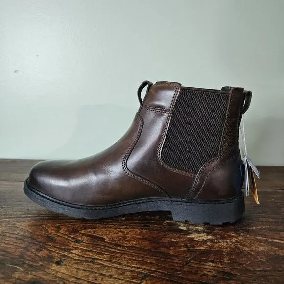 Mens Nunn Bush 1912 Plain Toe Chelsea Boot Brown Crazy Horse 9 Wide (EE)