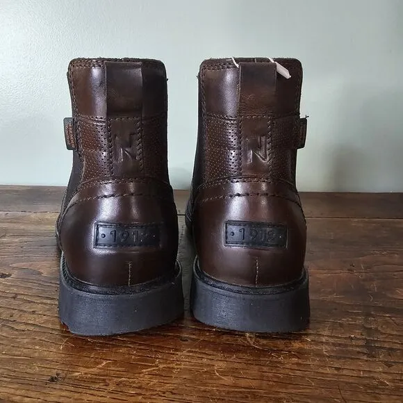 Mens Nunn Bush 1912 Plain Toe Chelsea Boot Brown Crazy Horse 9 Wide (EE)