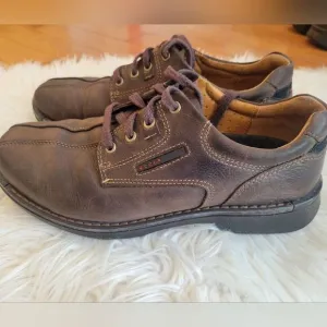 Mens Ecco Brown Leather Oxford Shoes, Size 43.