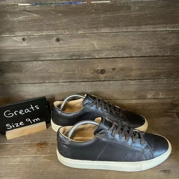 Mens Greats‎ Brown Leather Made in Italy Sneakers Shoes Size 9 M GUC