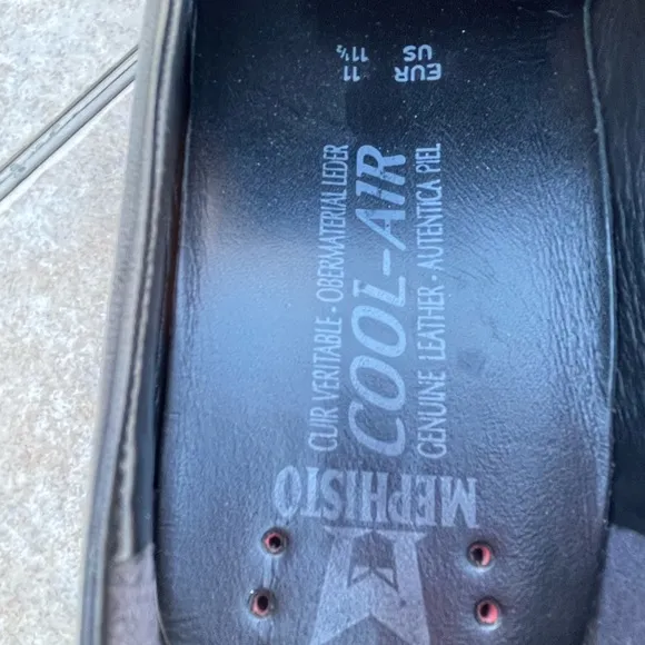Mephisto “edlef” Black Leather Cool Air Driving Shoes