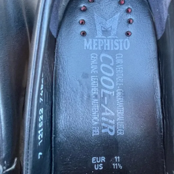 Mephisto “edlef” Black Leather Cool Air Driving Shoes