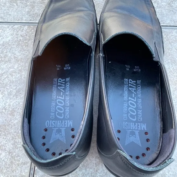 Mephisto “edlef” Black Leather Cool Air Driving Shoes