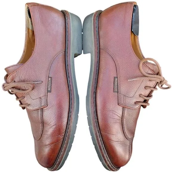 Mephisto Marlon Pebble Grain Oxford w/ Goodyear Welt,8.5, Brown, Shock Absorbers