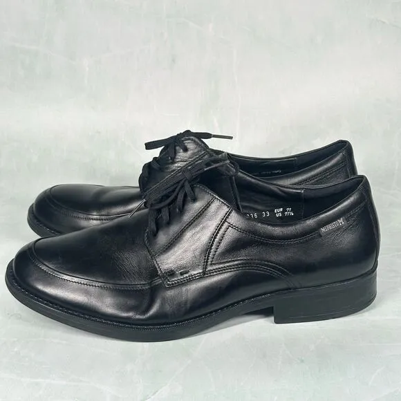 Mephisto Shoes Men's Size US 11.5 Black Leather Oxfords Lace Up Derby No Insole
