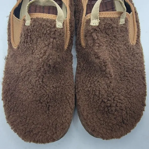 Merrell Hut Moc Mens 9 Brown Cozy Smore Marron Fuzzy Slip On Shoes J002979