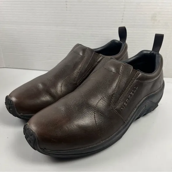 MERRELL Jungle Moc Mens Size 11 Shoes Brown Leather Slip On Loafers