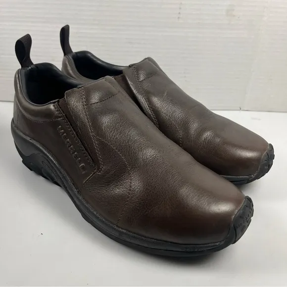 MERRELL Jungle Moc Mens Size 11 Shoes Brown Leather Slip On Loafers