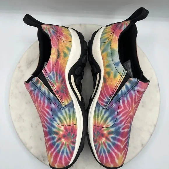 Merrell Jungle Moc Tie Dye Slip On Comfort Shoes Rainbow Festival Casual Sz 7.5