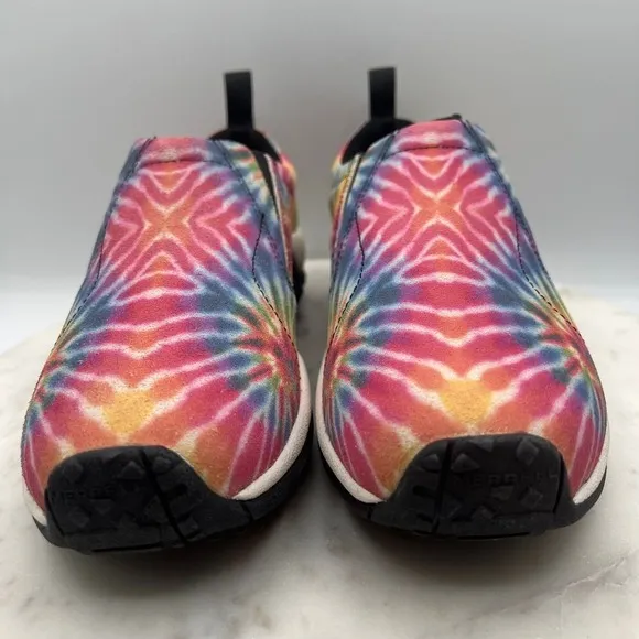 Merrell Jungle Moc Tie Dye Slip On Comfort Shoes Rainbow Festival Casual Sz 7.5