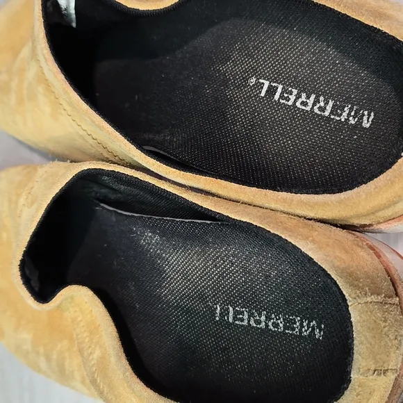 Merrell Women Juno Camel Leather Mule Clog shoes Platform shoes sz 10