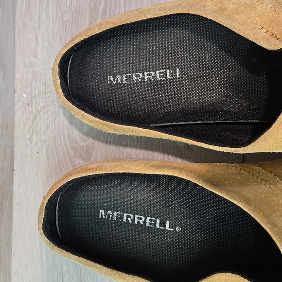 Merrell Women Juno Camel Leather Mule Clog shoes Platform shoes sz 10