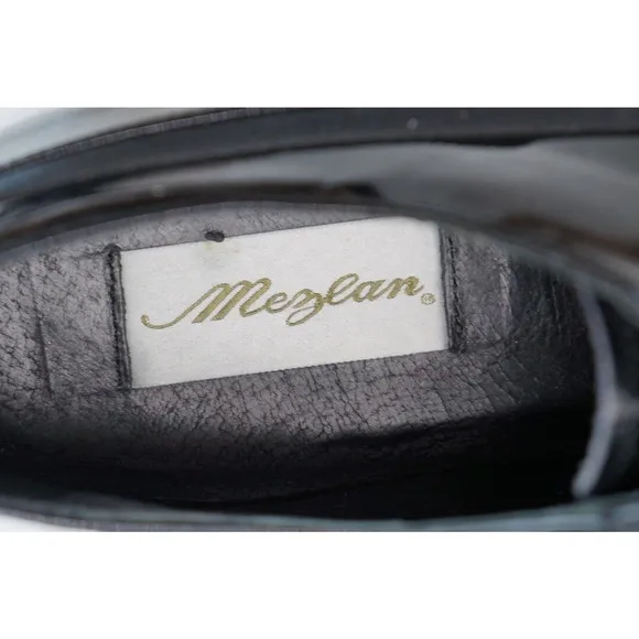 Mezlan Black Patent Leather Broadway Tuxedo Lace Up Shoes Size 10 1/2M