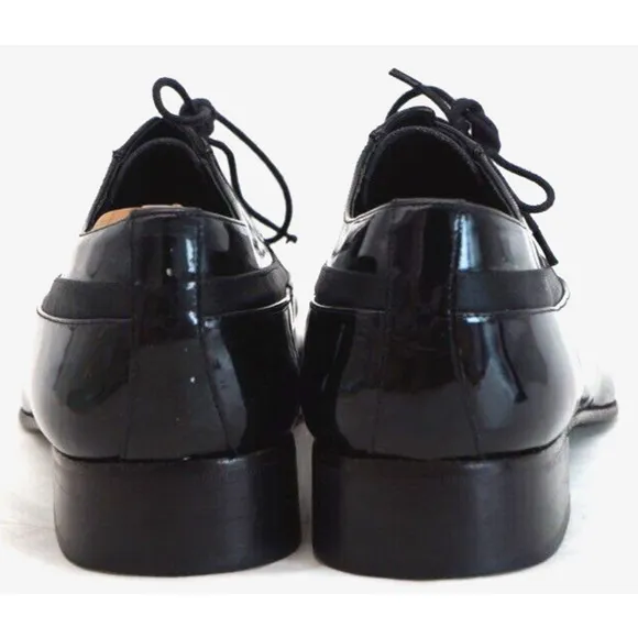 Mezlan Black Patent Leather Broadway Tuxedo Lace Up Shoes Size 10 1/2M