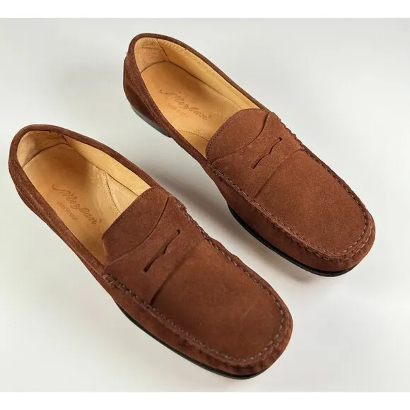 Mezlan Mens Shoes Brown Suede Italian Loafer Penny Driving Slip On Size 9.5